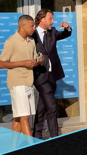 مبابي يغادر مقر إجراء الكشف الطبي في ريال مدريد